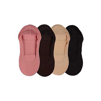 4 Pairs Women's Cushioned Fine Edge No-Show Sock Liner