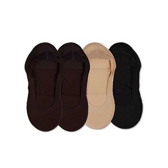 4 Pairs Women's Cushioned Fine Edge No-Show Sock Liner