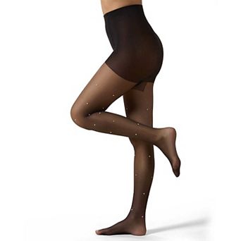 Women's Sheer All-Over Faux Pearl Trimmed Fashion Tights