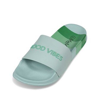 Girls Striped Super-Soft "Good Vibes" Slide Sandal