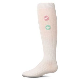 Girls "Rubber Smiley Face" Cotton Rich Knee Sock