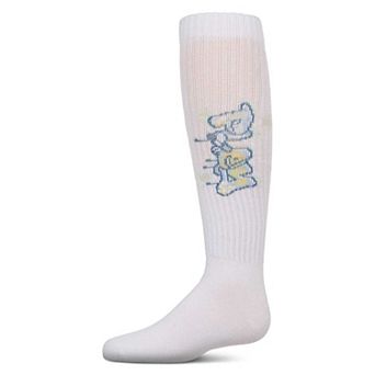 Girls Ribbed Stretch Cotton "Graffiti Play" Knee Sock