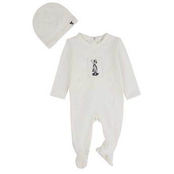 2 pc Baby Girls "The Little Girl And Her Sun Bonnet" Cotton Rich Footie Set