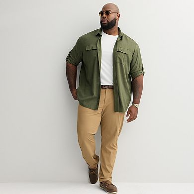 Big & Tall Apt. 9® Roll Tab Button-Down Utility Long Sleeve Shirt