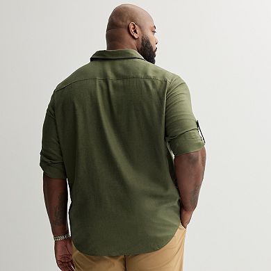 Big & Tall Apt. 9® Roll Tab Button-Down Utility Long Sleeve Shirt