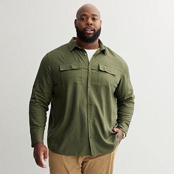 Big & Tall Apt. 9® Roll Tab Button-Down Utility Long Sleeve Shirt