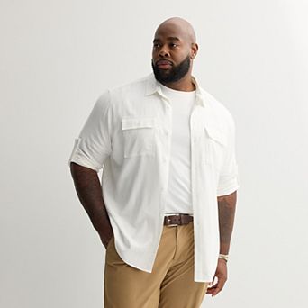 Big & Tall Apt. 9® Roll Tab Button-Down Utility Long Sleeve Shirt