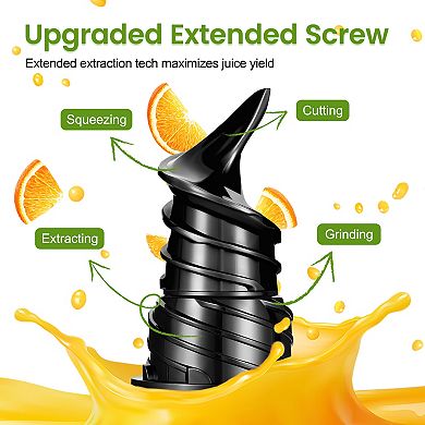 Ventray Cold Press Juicer 4.7" Large Feed Chute Masticating Juicer for Vegetables & Fruits