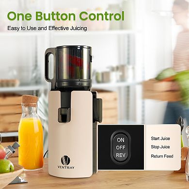 Ventray Cold Press Juicer 4.7" Large Feed Chute Masticating Juicer for Vegetables & Fruits