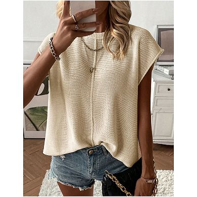 Womens Sweater Vest Crew Neck Knit Sleeveless Tank Tops Casual Lightweight Pullover Sweaters
