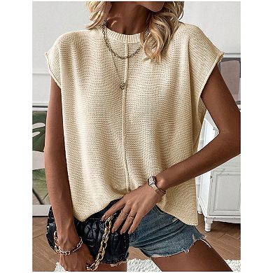 Womens Sweater Vest Crew Neck Knit Sleeveless Tank Tops Casual Lightweight Pullover Sweaters