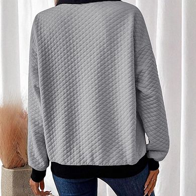 Womens Sweatshirt Casual Long Sleeve Lightweight Sweatshirts Button Loose Pullover Tops