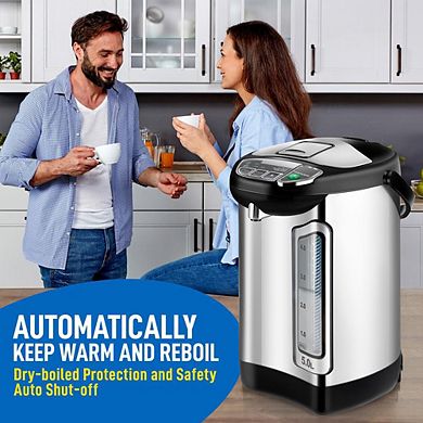 NutriChef Digital Hot Water Dispenser, 5L Instant Water Boiler with Auto Dispense & Safety Lock