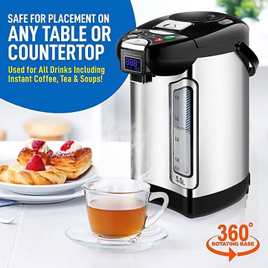 NutriChef Digital Hot Water Dispenser, 5L Instant Water Boiler with Auto Dispense & Safety Lock