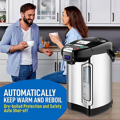 NutriChef Digital Hot Water Dispenser, 5L Instant Water Boiler with Auto Dispense & Safety Lock