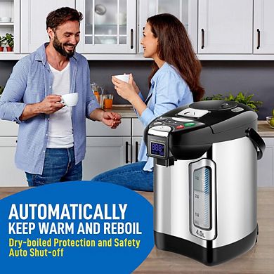 NutriChef Digital Hot Water Dispenser, 4L Instant Water Boiler, Auto Dispense with Safety Lock