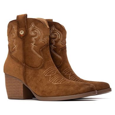 Refresh Women's Italian Western Suede Booties 173014