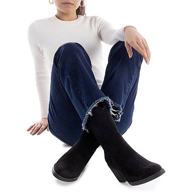 Refresh Women's Italian Western Suede Booties 172967