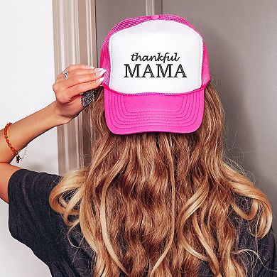 Embroidered Thankful Mama - Womens Foam Trucker Hat