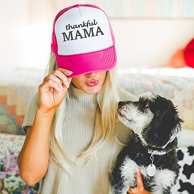 Embroidered Thankful Mama - Womens Foam Trucker Hat