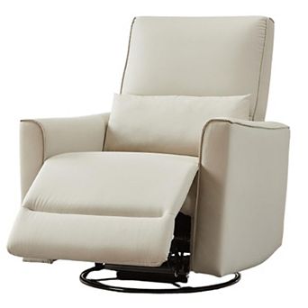 Swivel Rocking Recliner Chair, Manual Recliner Glider with Lumbar Support, Living Room, Nursery