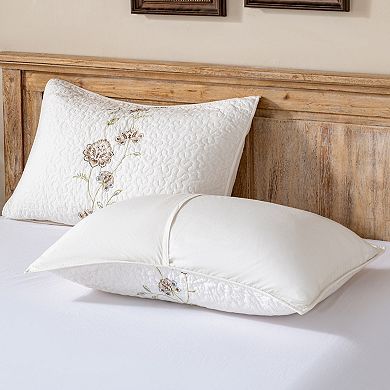 Floral Embroidered Cotton Quilt Set, Soft Prewashed 3 Piece Bedding for a Cozy, Classic Bedroom