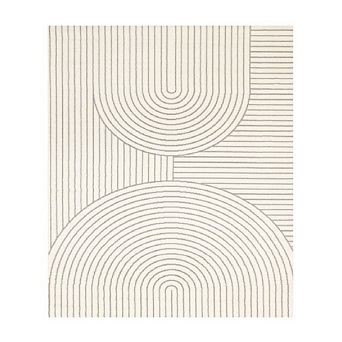 Functional Style White Grey Modern Arches Rug