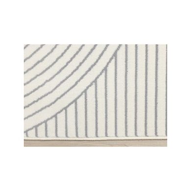 Functional Style White Grey Modern Arches Rug