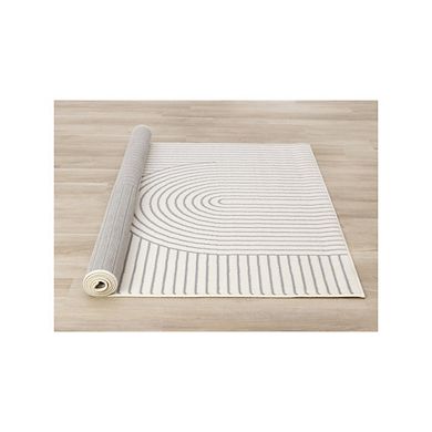 Functional Style White Grey Modern Arches Rug