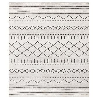 Washable Grey White Rug