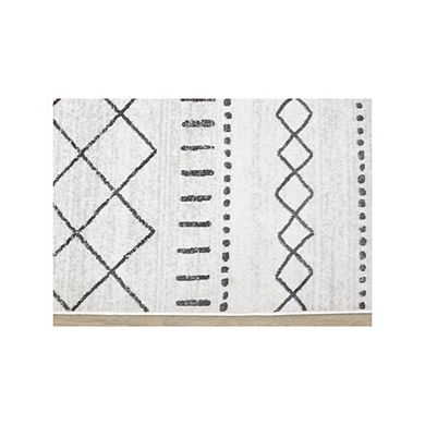 Washable Grey White Rug