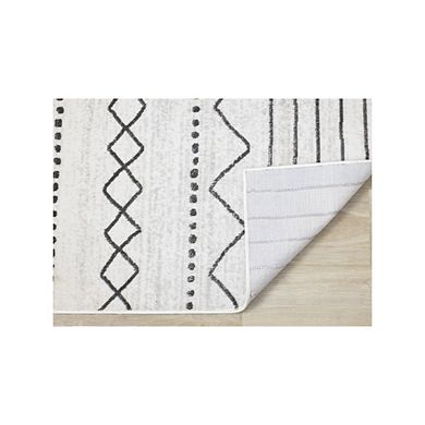 Washable Grey White Rug
