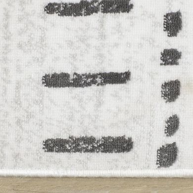 Washable Grey White Rug