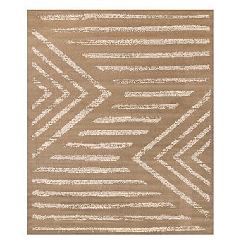 Functional Style Brown Cream Modern Area Rug