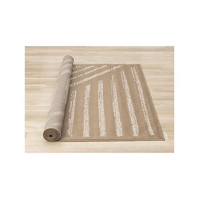 Functional Style Brown Cream Modern Area Rug