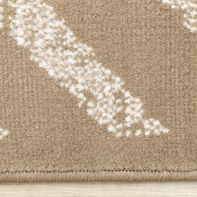 Functional Style Brown Cream Modern Area Rug