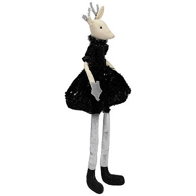 Northlight Sitting Reindeer with Dangling Legs Christmas Figure 18-Inch