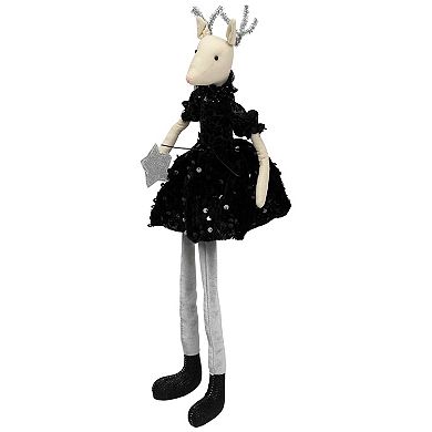 Northlight Sitting Reindeer with Dangling Legs Christmas Figure 18-Inch