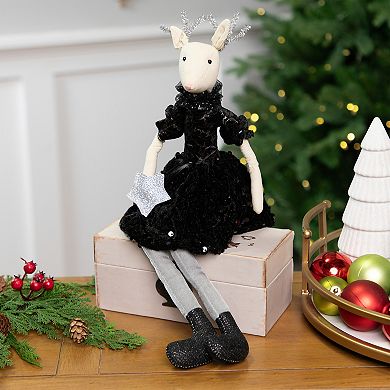 Northlight Sitting Reindeer with Dangling Legs Christmas Figure 18-Inch