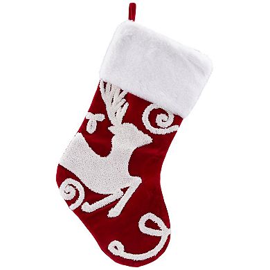 Northlight 20-Inch Reindeer & Snowflake Embroidered Christmas Stockings Set of 3