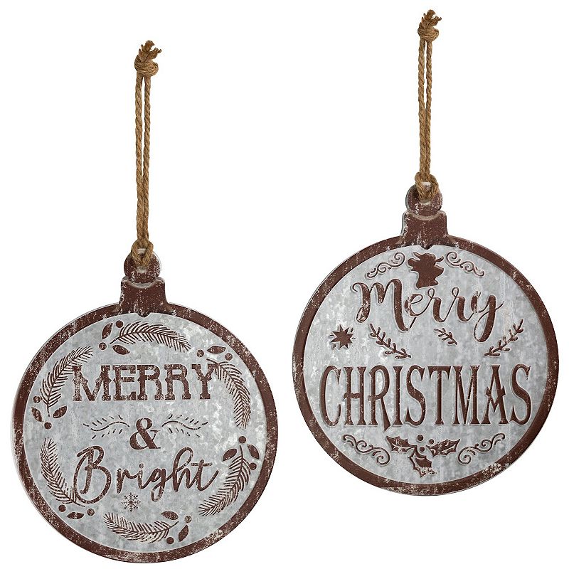 UPC 191296960366 product image for Northlight 14-Inch Merry Christmas & Merry and Bright Wall Decor Set of 2, Multi | upcitemdb.com