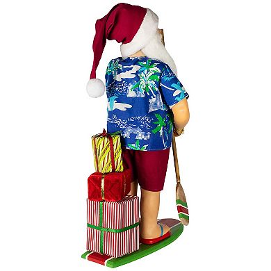 Northlight 18-Inch Santa on a Paddle Board Christmas Figure Table Decor