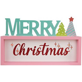 Northlight 10-Inch Lighted "Merry Christmas" Shadow Box Table Decor