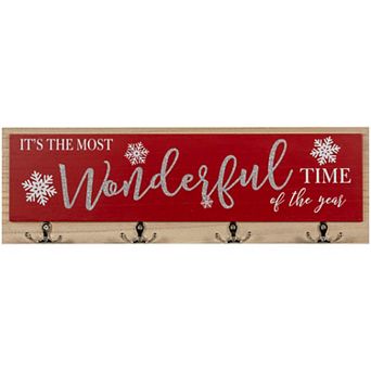 Northlight Snowflakes "It's The Most Wonderful Time of The Year" Wall Hooks