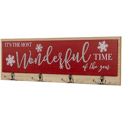 Northlight Snowflakes "It's The Most Wonderful Time of The Year" Wall Hooks