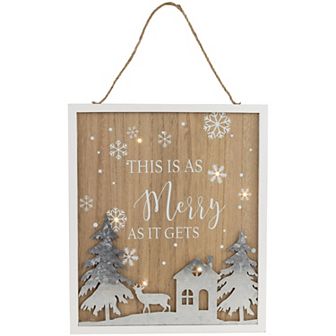 Northlight Lighted "This Is As Merry As It Gets" Wall Decor 13.75-Inch