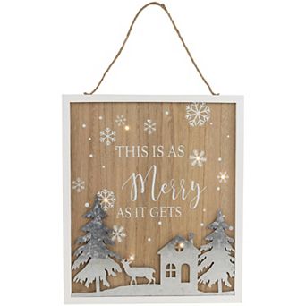 Northlight Lighted "This Is As Merry As It Gets" Wall Decor 13.75-Inch