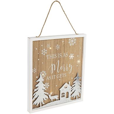 Northlight Lighted "This Is As Merry As It Gets" Wall Decor 13.75-Inch
