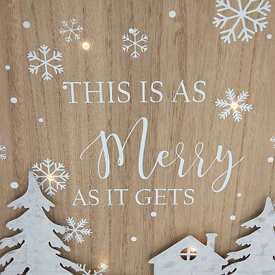 Northlight Lighted "This Is As Merry As It Gets" Wall Decor 13.75-Inch