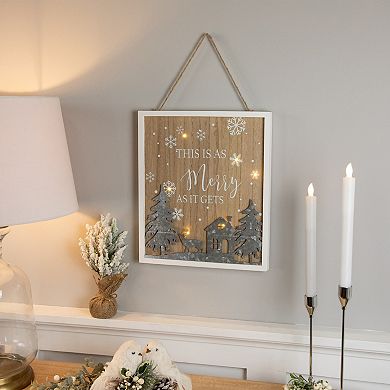 Northlight Lighted "This Is As Merry As It Gets" Wall Decor 13.75-Inch